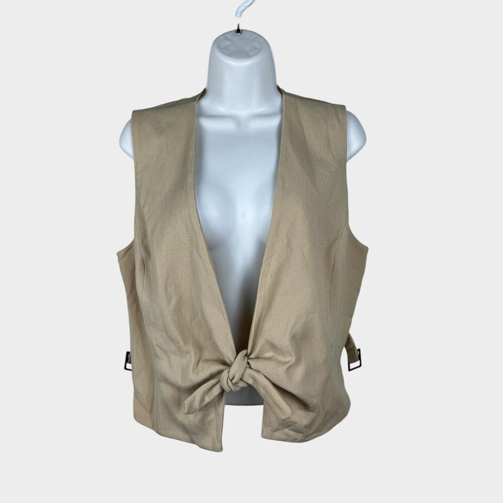 Dana Buchman Womens Wool Blend Vest Size‎ 8 Cream Preppy Y2K Academia